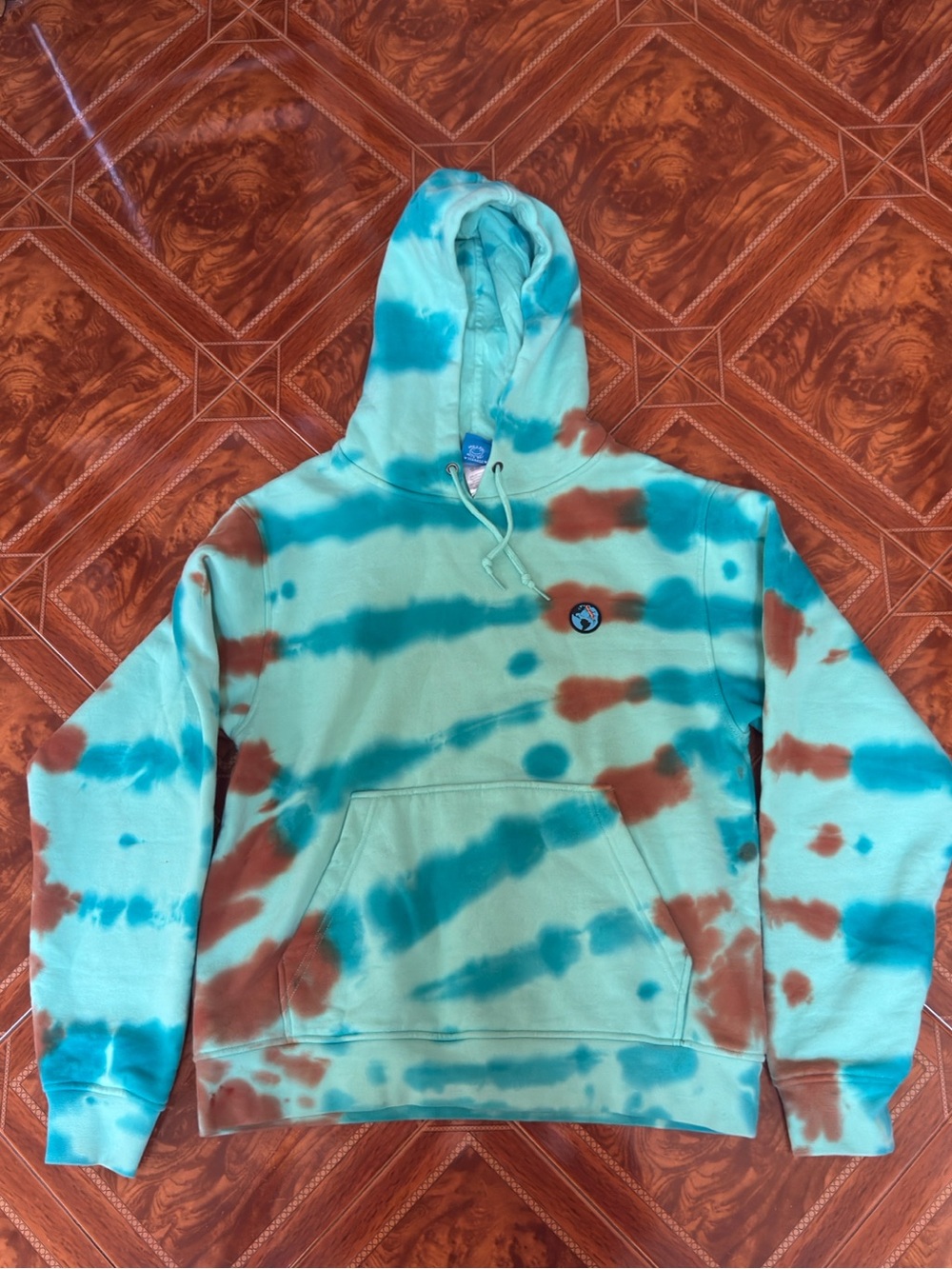 Tie-Dye Pullover Hoodie in Teal & Brown - Bored Teenager